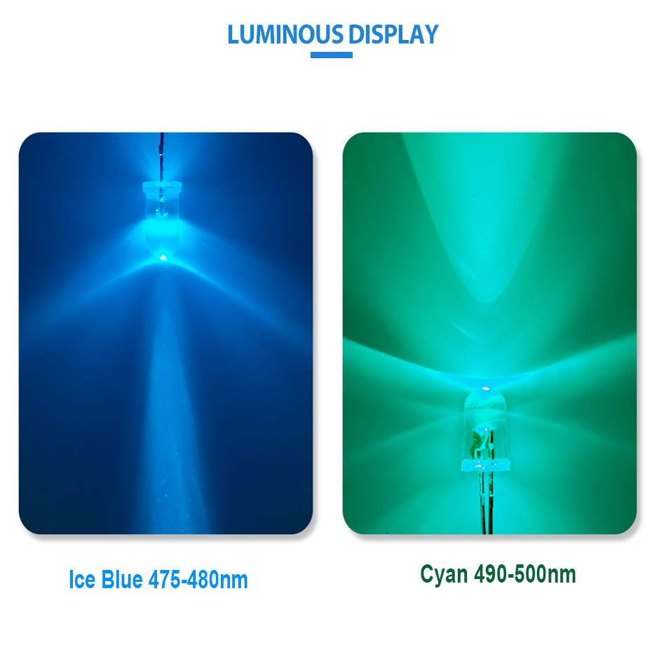 신호등용 고발광 DC3.2-3.4V, 시안 아이스 블루 - Actinic Blue Led 리뷰 및 가격