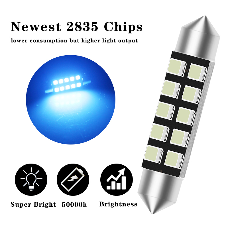 2pcs led C5W 빛 꽃줄 31mm 36mm 39 - Actinic Blue Led 리뷰 및 가격