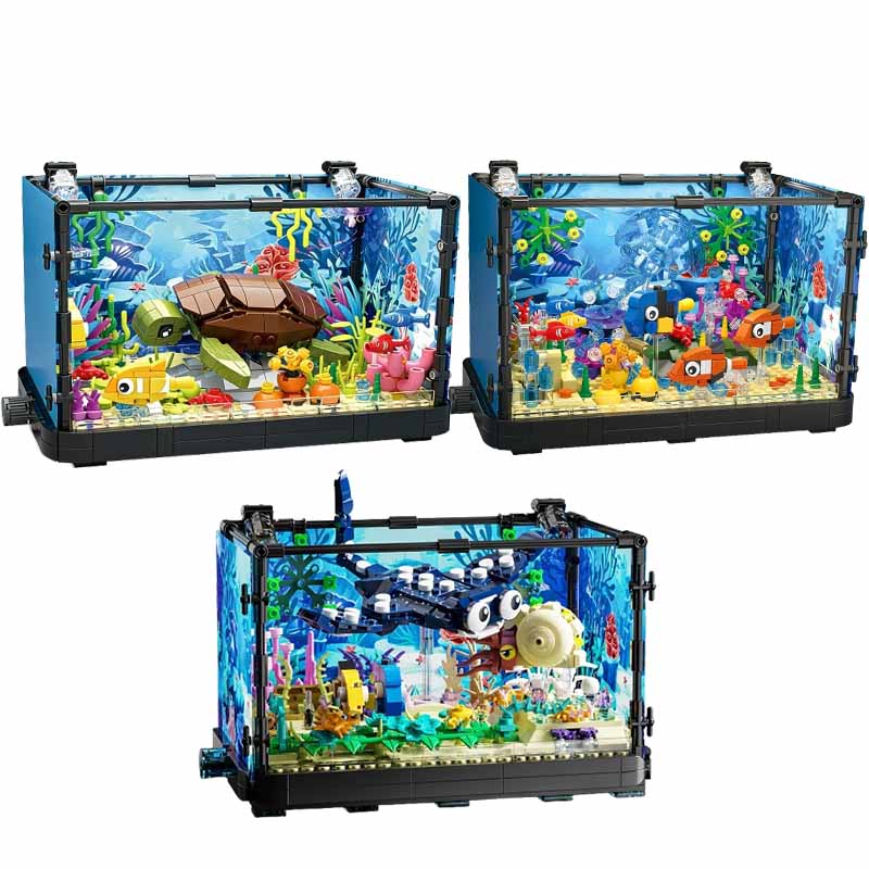 조명이 포함된 어항 빌딩 블록 세트, 수족관, 해양 거 - Aquarium Marine Tank 리뷰 및 가격