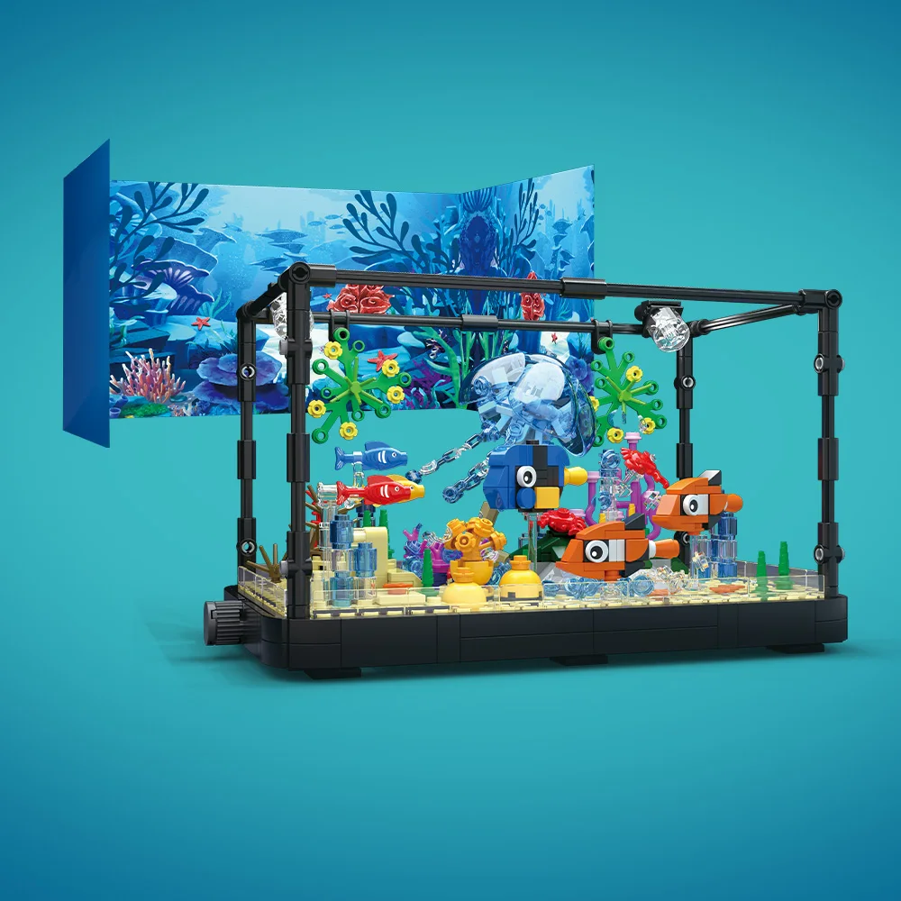 조명이 포함된 어항 빌딩 블록 세트, 수족관, 해양 거 - Aquarium Marine Tank 리뷰 및 가격
