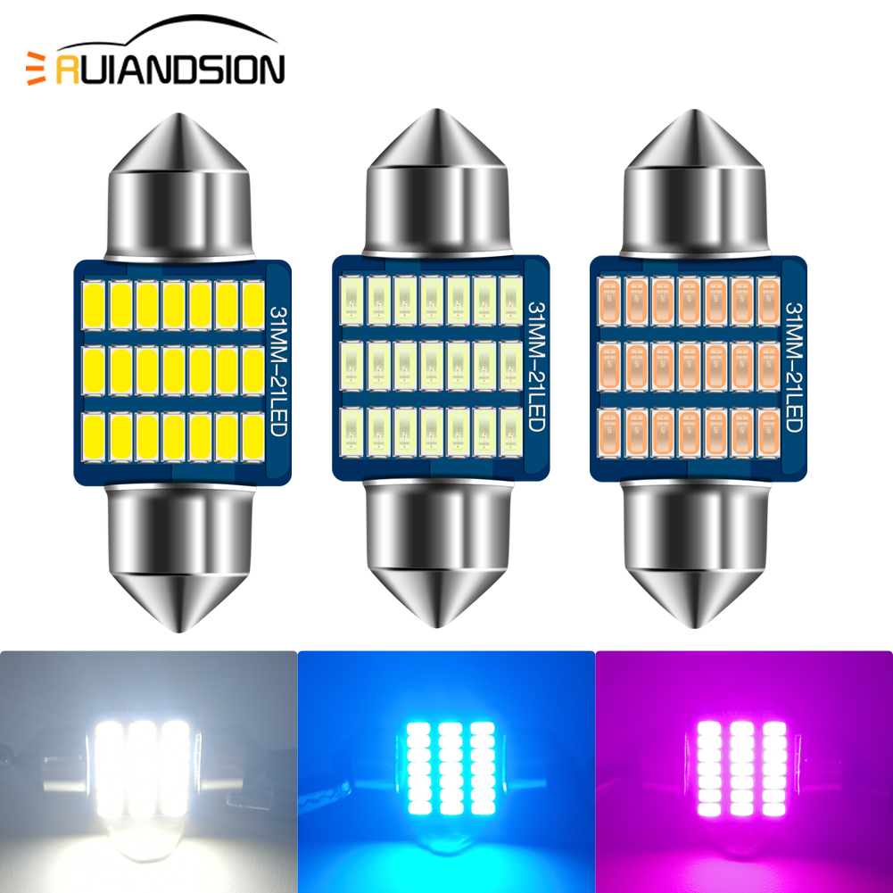 2pcs 슈퍼 밝은 LED 자동차 전구 31mm DE3 - Actinic Blue Led 리뷰 및 가격