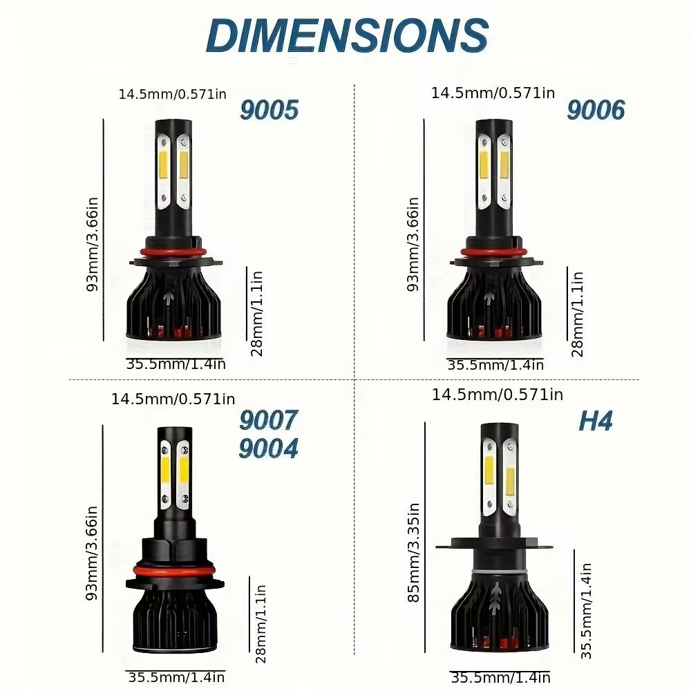 2pcs 새로운 4면 9005/HB3 9006/HB4  - Actinic Blue Led 리뷰 및 가격